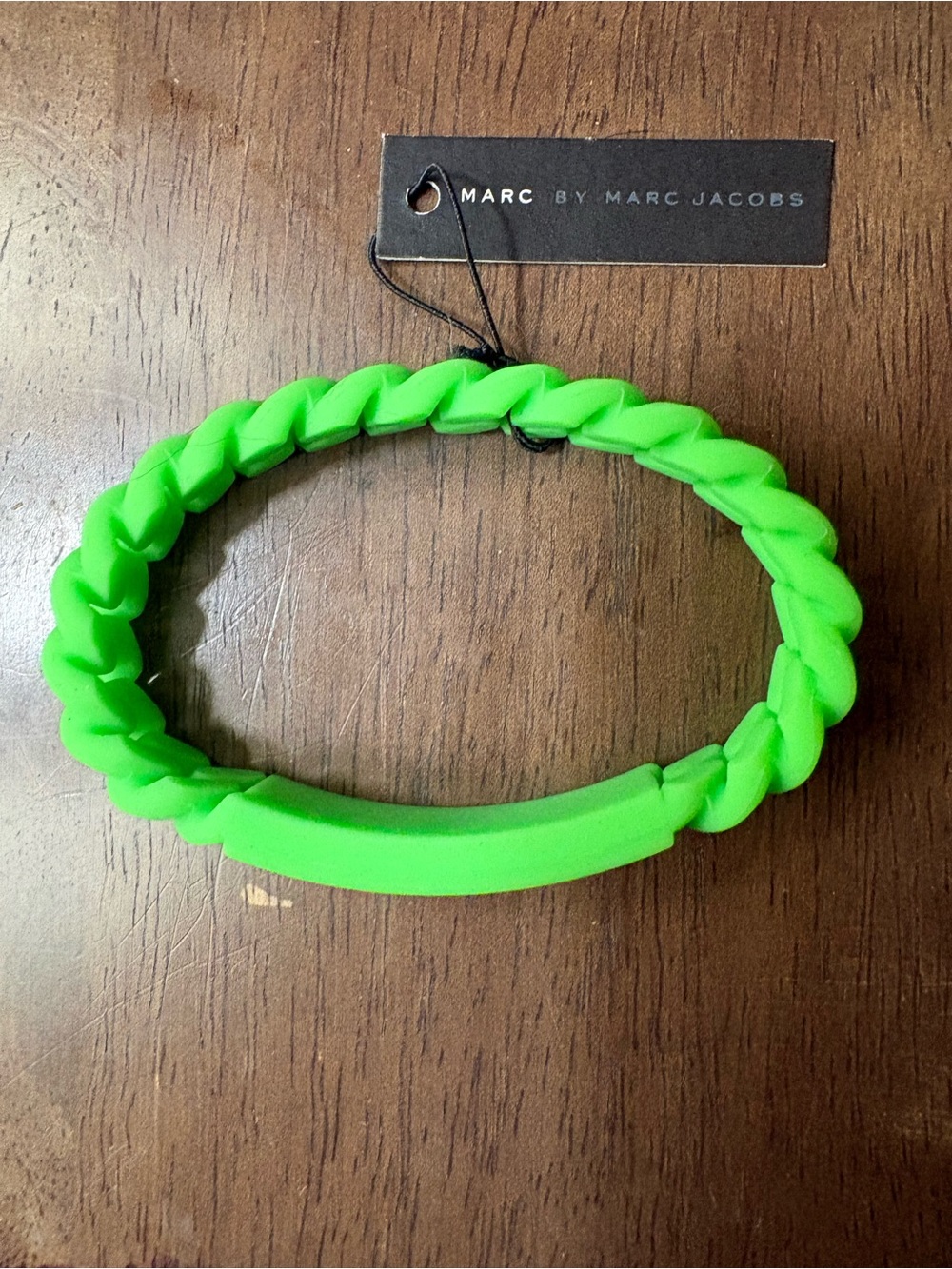 Marc by Marc Jacobs Neon Green Braided Silicone Bracelet